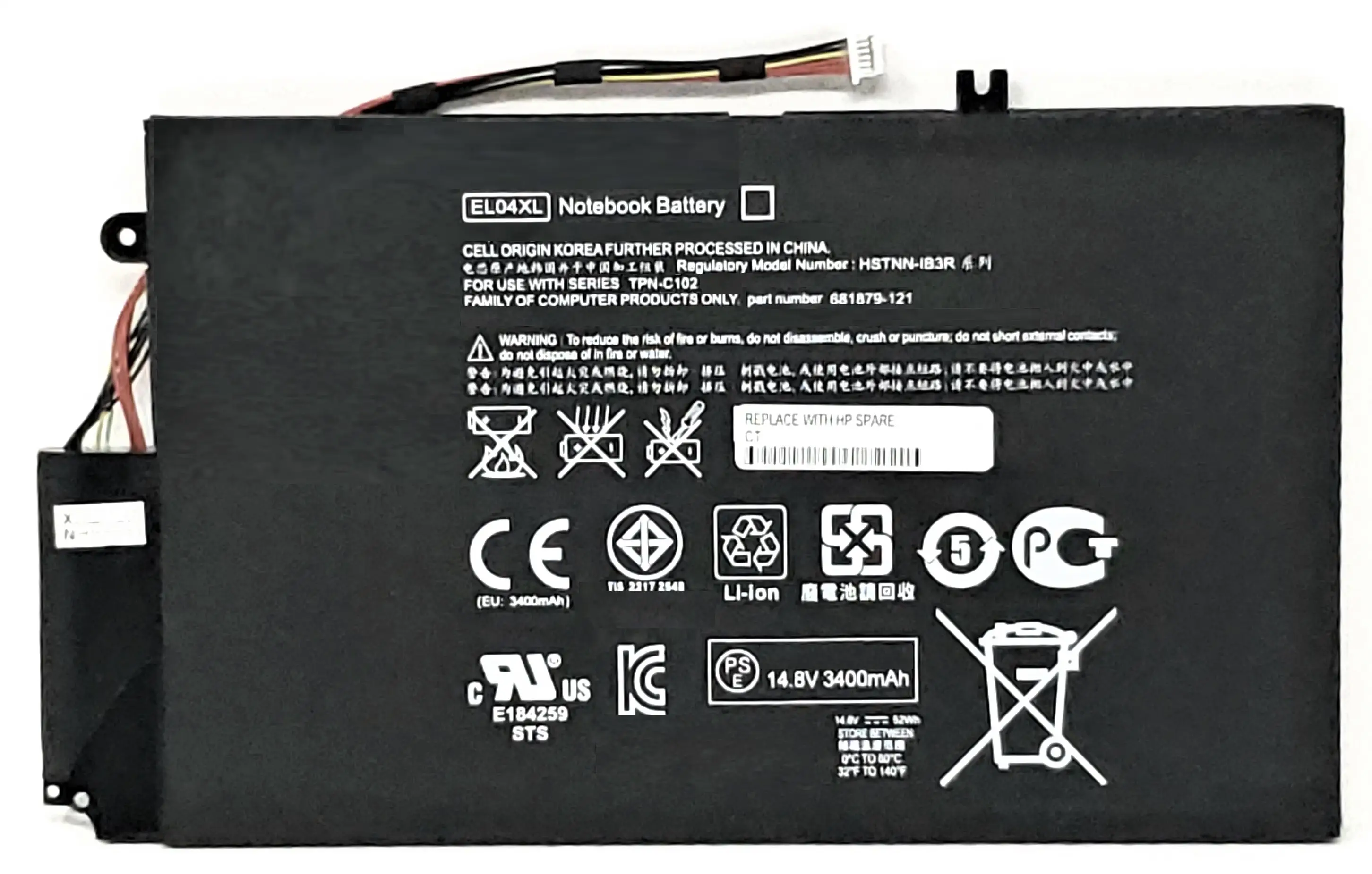 Hp Envy 4-1110ET 1001TX EL04 EL04XL Notebook Bataryası Hp Envy 4-1110ET 1001TX EL04 EL04XL Notebook Bataryası