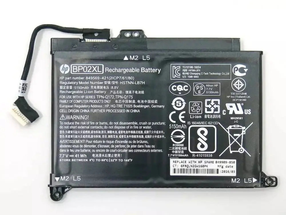 Hp Pavilion BP02XL NP-HPBP02XL Notebook Bataryası Hp Pavilion BP02XL NP-HPBP02XL Notebook Bataryası